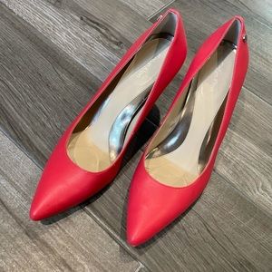 Calvin Klein Red Heels Pumps Faux Leather